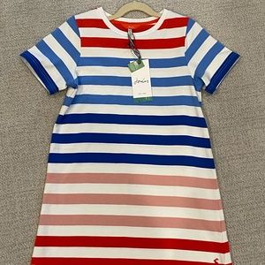 Joules girls casual cotton dress in Liberty Multi-strip, size 9-10Y